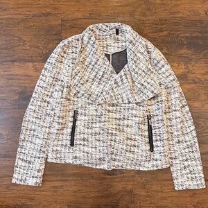 WHBM Drape-Front Boucle Jacket size medium (P4)